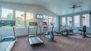 Enclave fitness center with weight stations and fitness equipment